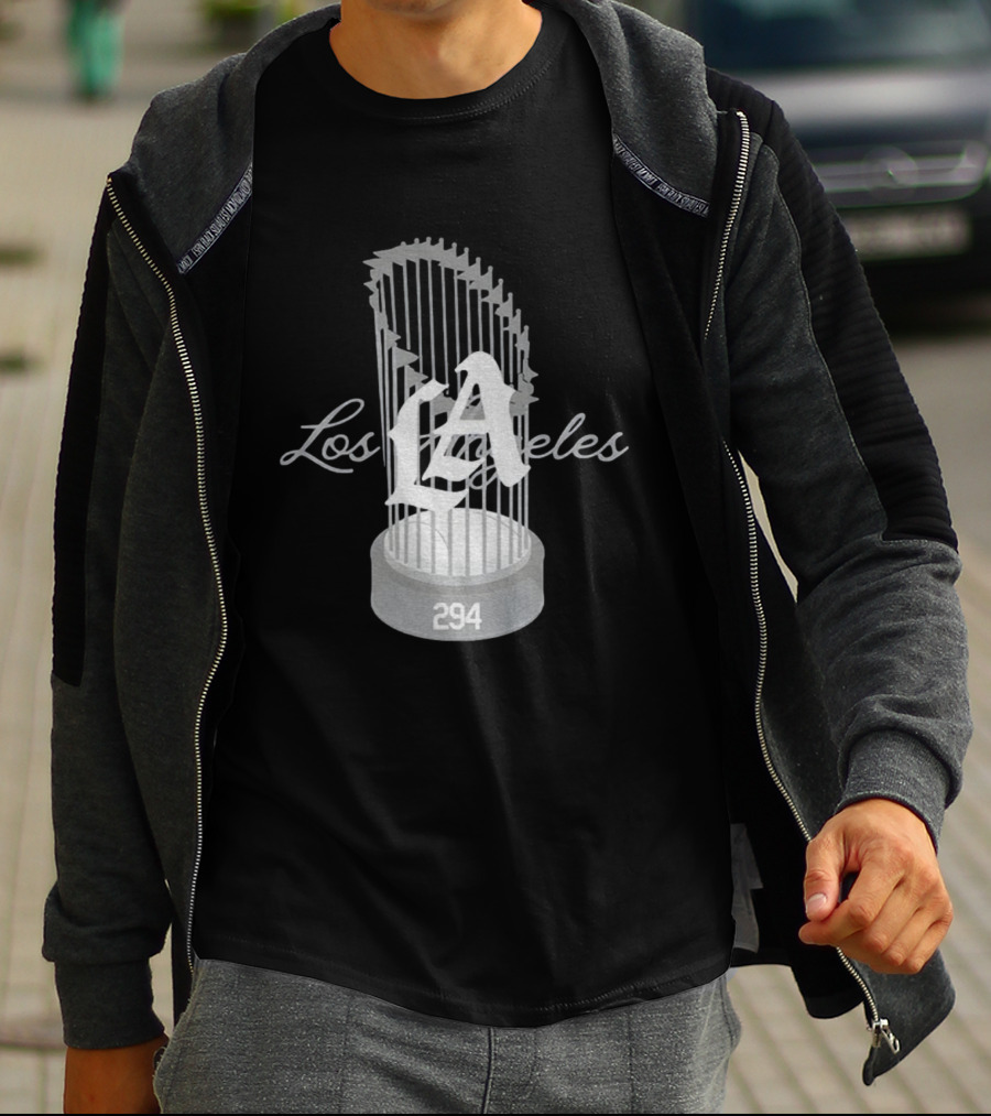 Los Angeles Dodgers LA 294 World Champs Trophy T-Shirt