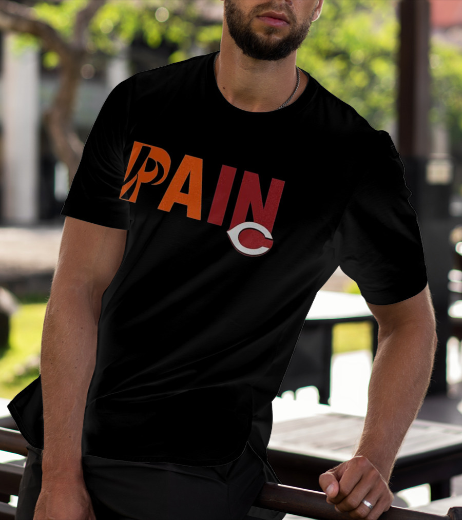 PAIN Cincinnati Reds Chicago Bears Collaboration T-Shirt