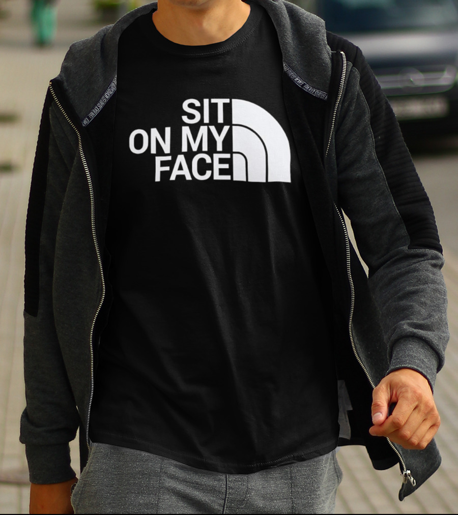 Sit On My Face Parody Graphic With Iconic Half-Dome Style Logo T-Shirt