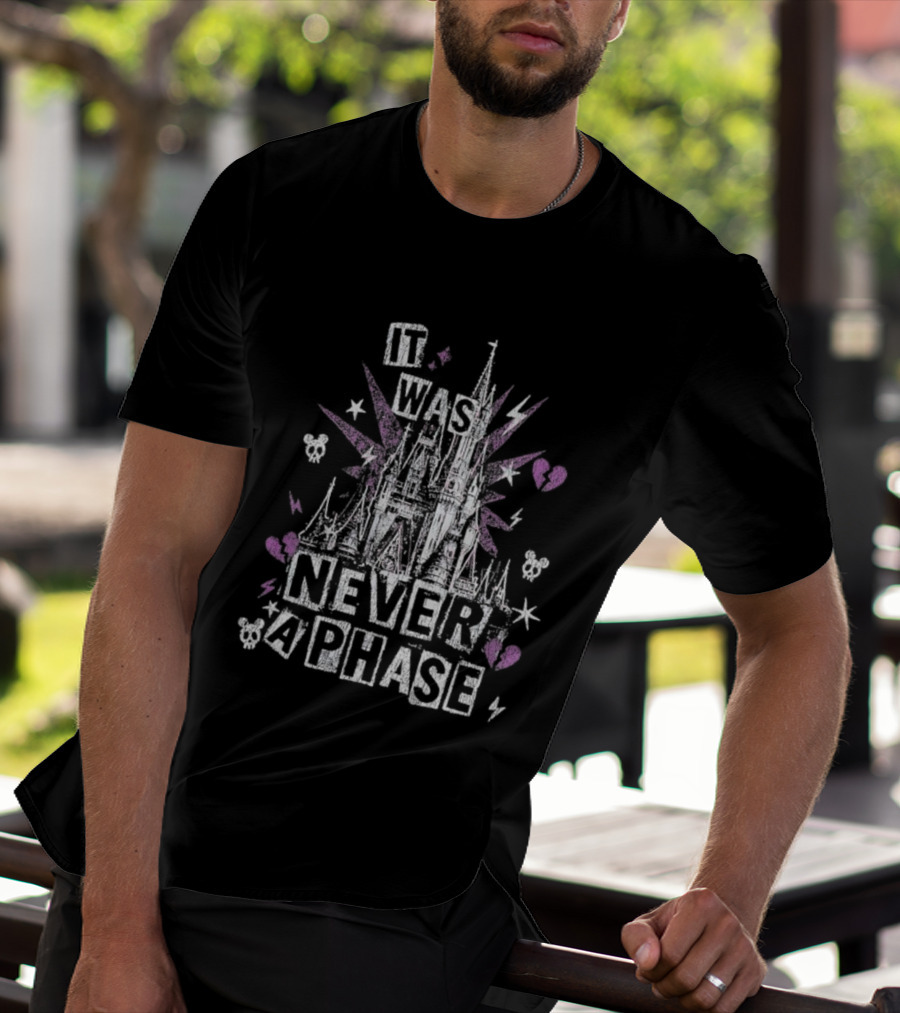 The Lost Bros It Was Never A Phase Pink Hearts Halloween Castle T-Shirt