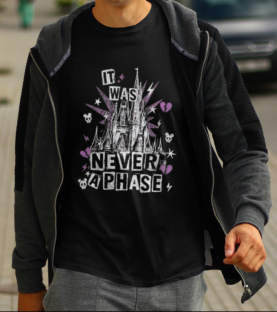 The Lost Bros It Was Never A Phase Pink Hearts Halloween Castle T-Shirt