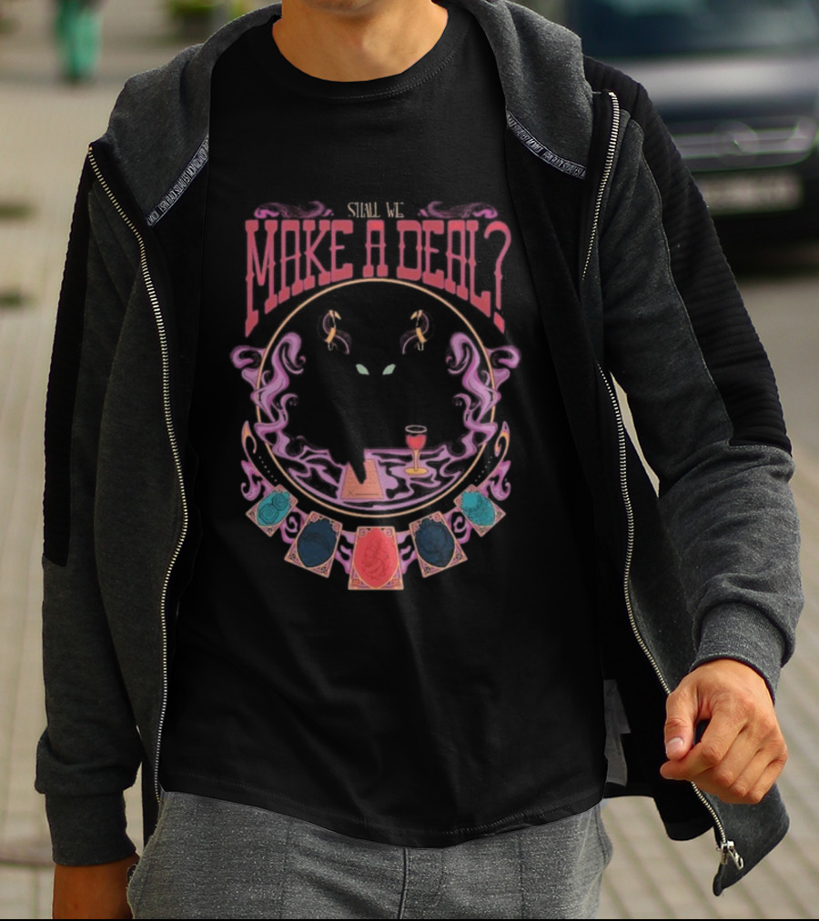 Just Roll With It Shall We Make A Deal Niklaus Tarot Table Drink Symbol T-Shirt