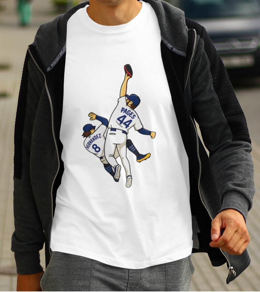 Pages Hernandez 9th Inning Catch World Series Dodgers 44 Number 8 Baseball T-Shirt