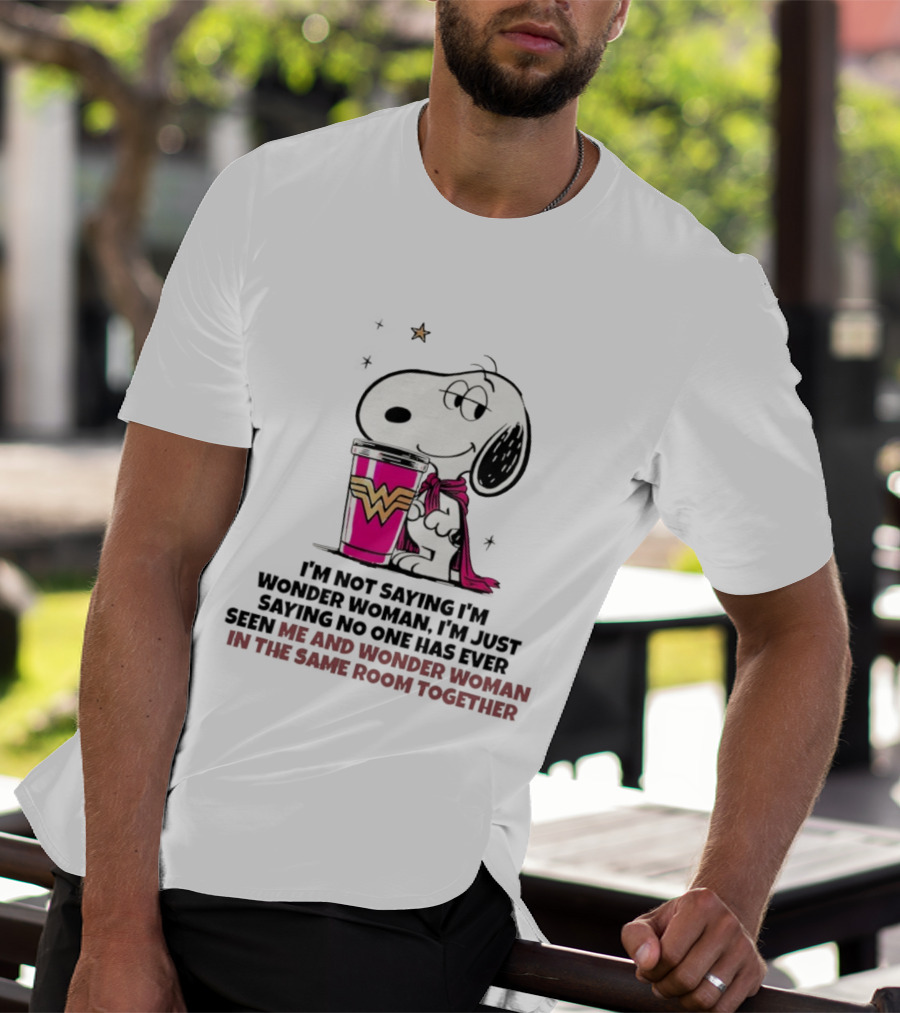 Snoopy And Wonder Woman Never Seen In The Same Room Together T-Shirt