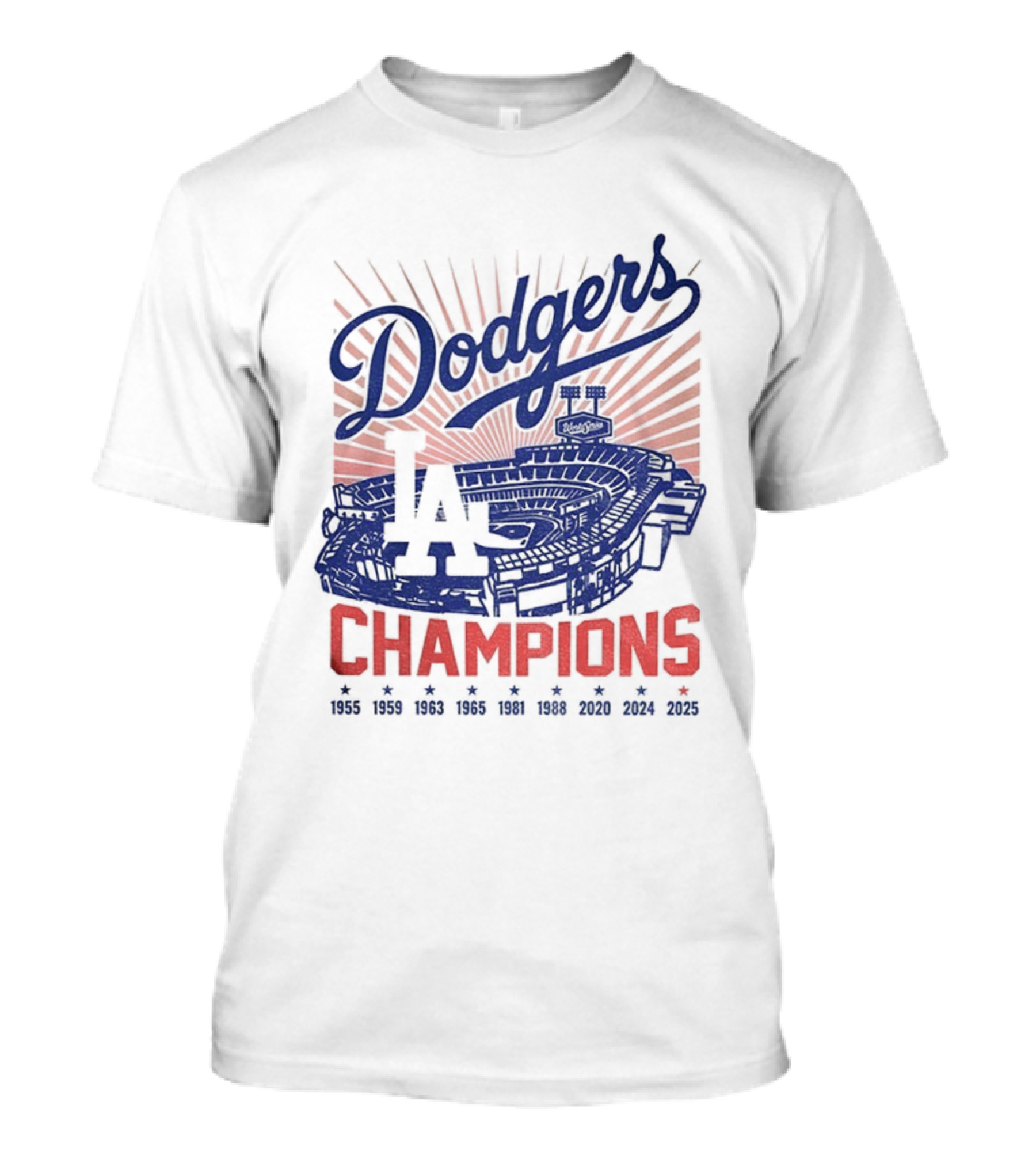 Stadium 2025 Los Angeles Dodgers Baseball Champions 1955 2025 T-Shirt