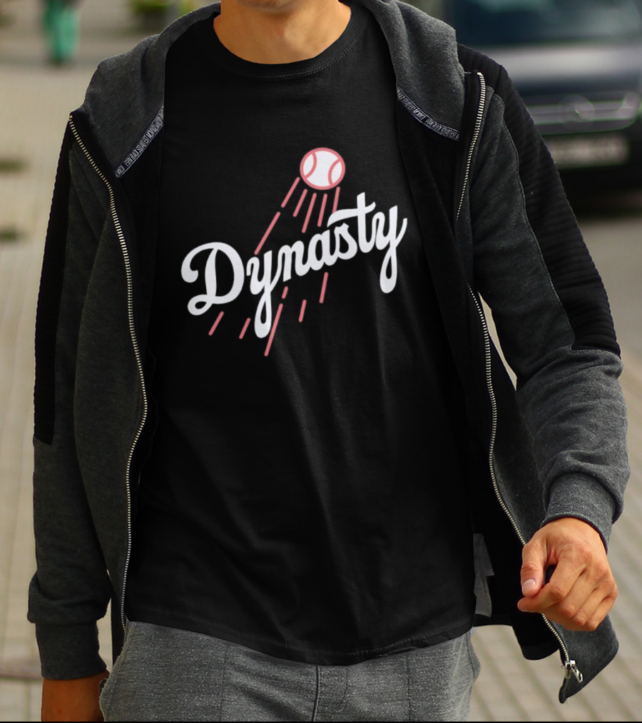 Dynasty Baseball Script With Red Streaked Ball T-Shirt