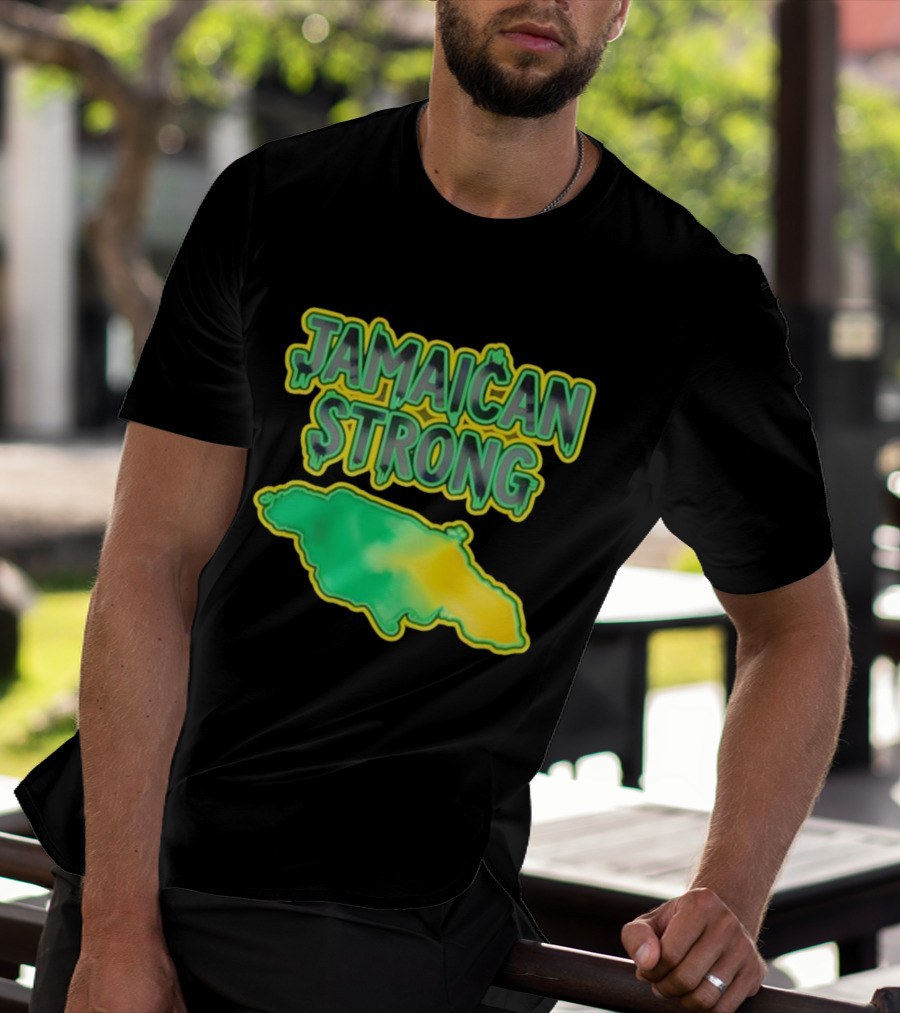 Jamaican Strong Watercolor Country Map T-Shirt