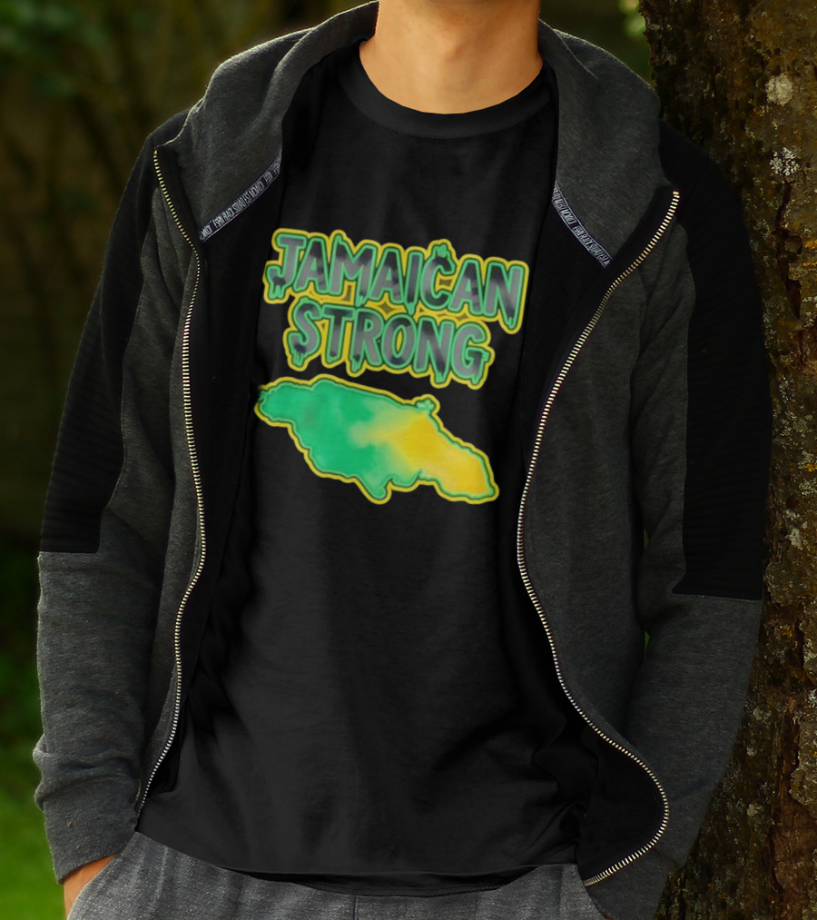 Jamaican Strong Watercolor Country Map T-Shirt