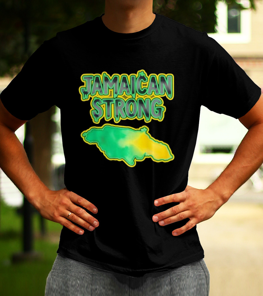 Jamaican Strong Watercolor Country Map T-Shirt