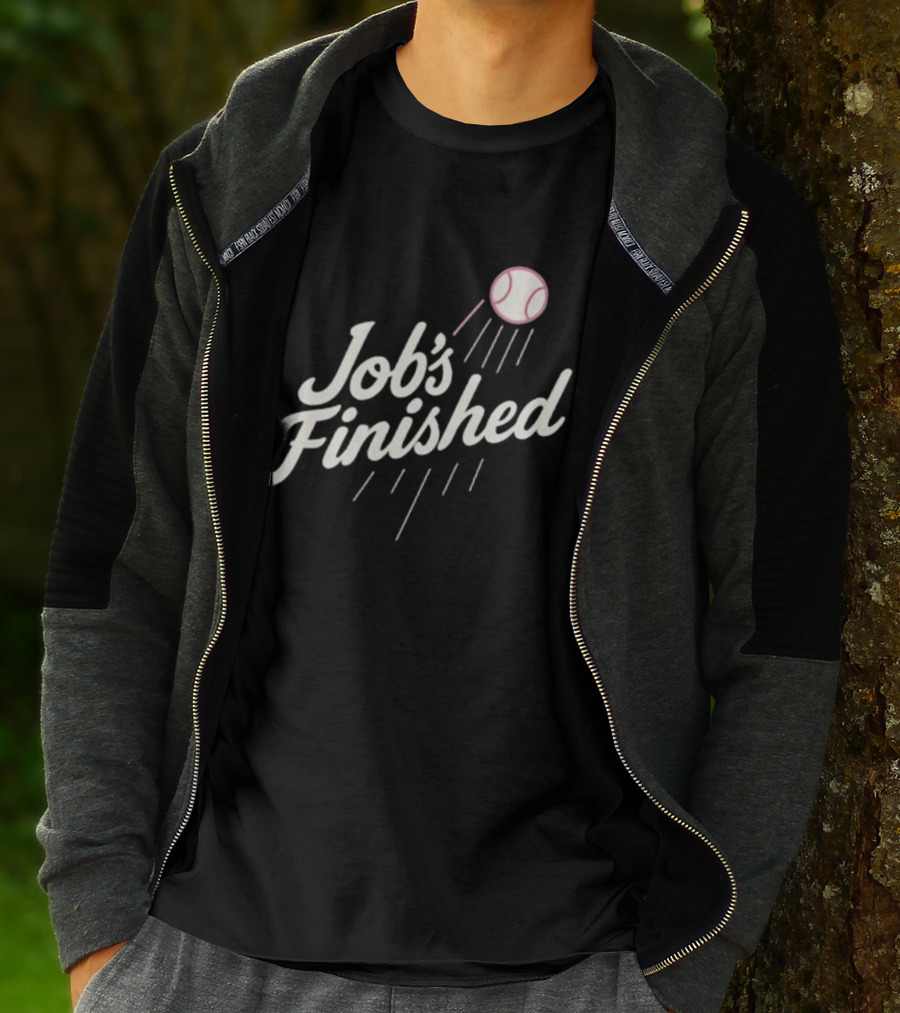 Job's Finished LA Dodgers Back To Back Champions Baseball Victory T-Shirt