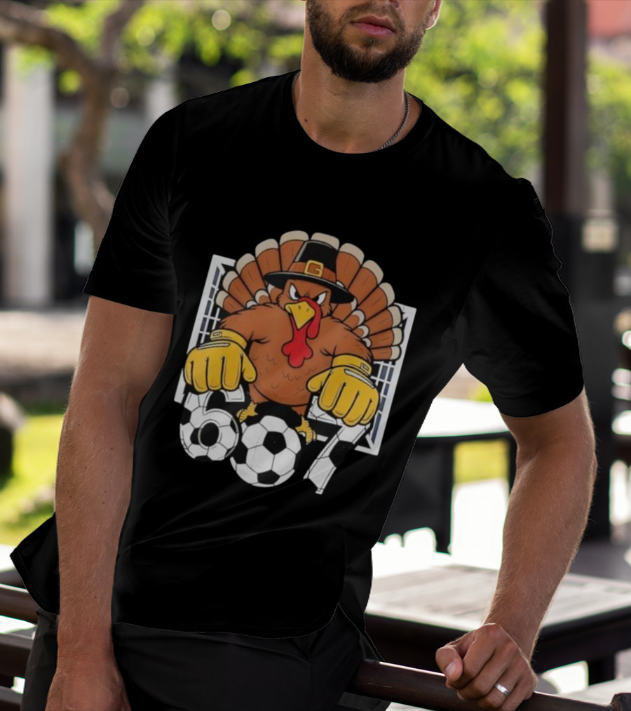 Turkey Soccer Goalie 67 Six Seven Boys Thanksgiving T-Shirt