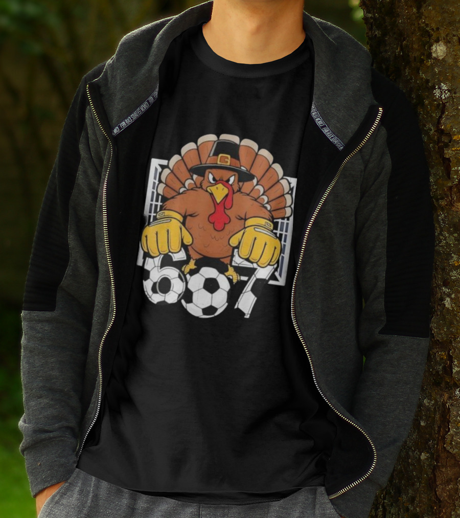 Turkey Soccer Goalie 67 Six Seven Boys Thanksgiving T-Shirt