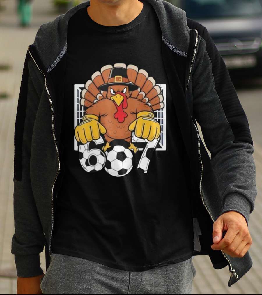 Turkey Soccer Goalie 67 Six Seven Boys Thanksgiving T-Shirt