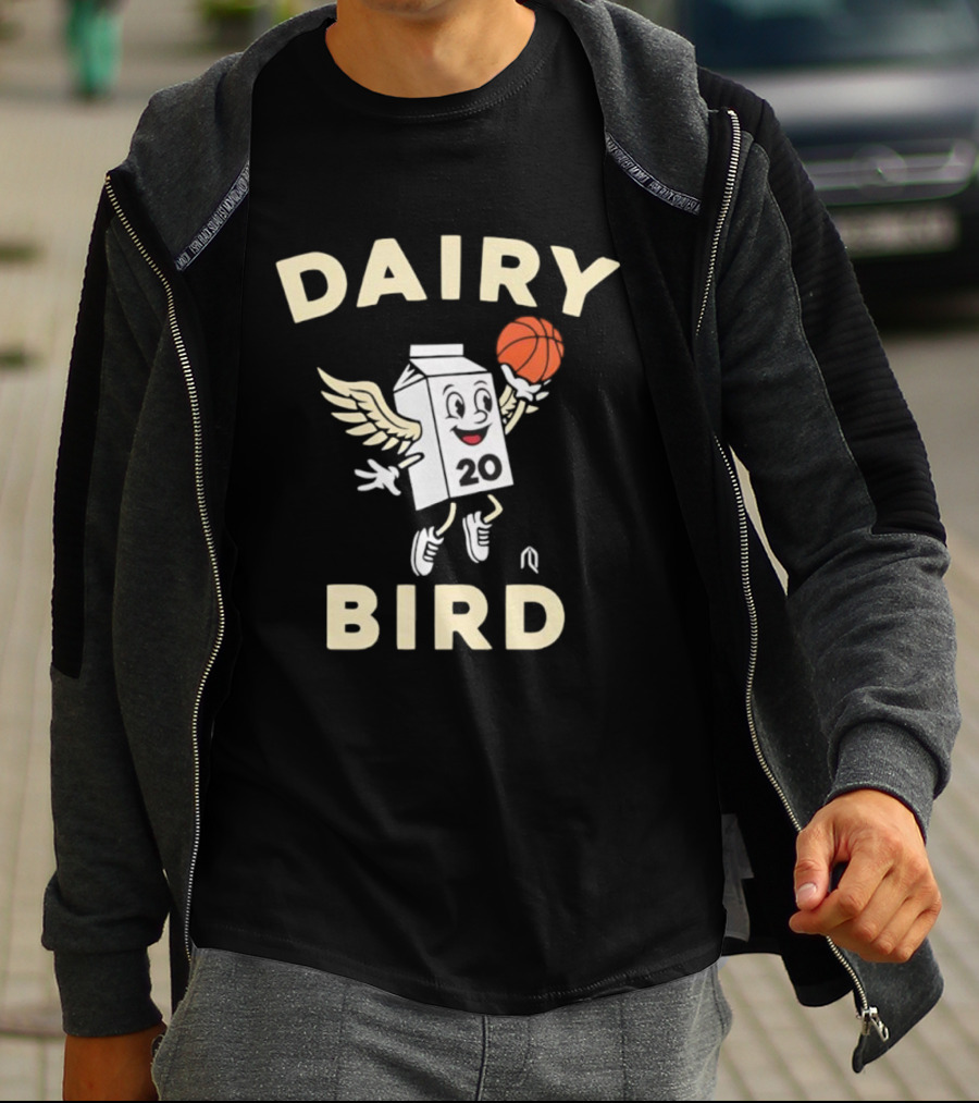 Dairy Bird 20 Winged Milk Carton Basketball T-Shirt