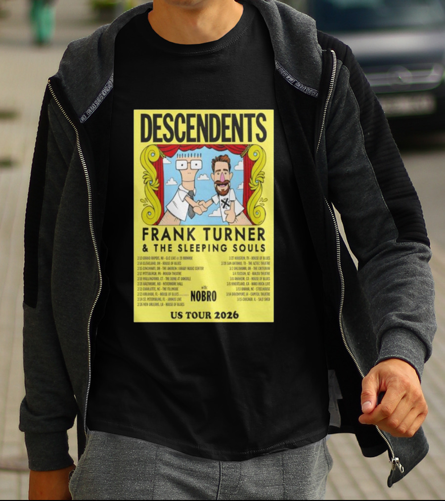 Descendents Frank Turner & The Sleeping Souls NOBRO US Tour 2026 With Concert Dates T-Shirt
