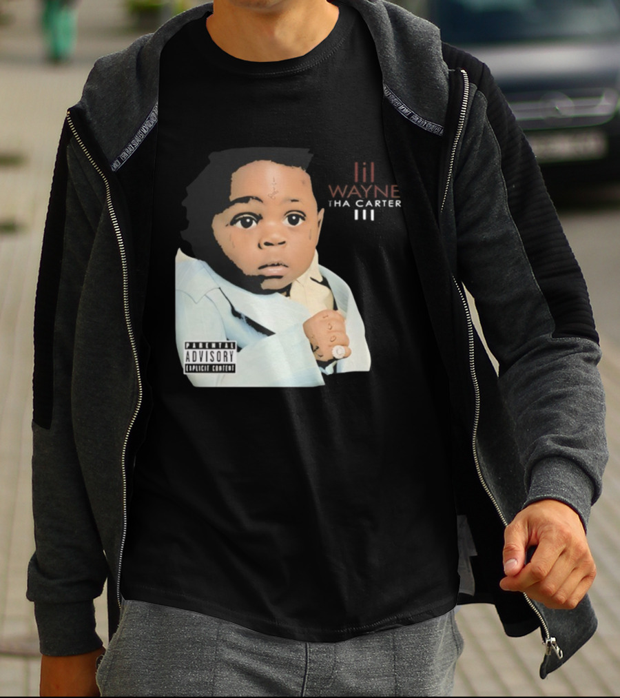Lil Wayne Tha Carter III Album Cover Baby With Parental Advisory Explicit Content T-Shirt