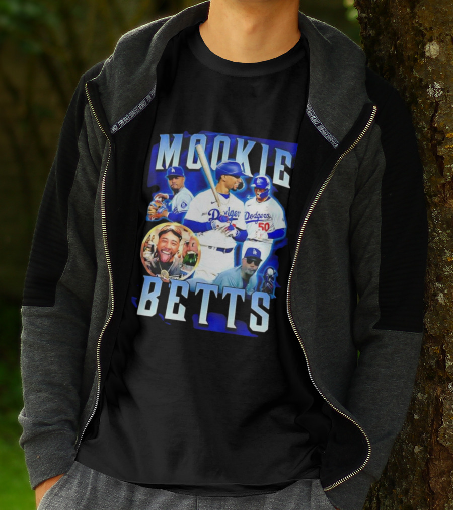 Mookie Betts LA Dodgers Player Collage T-Shirt