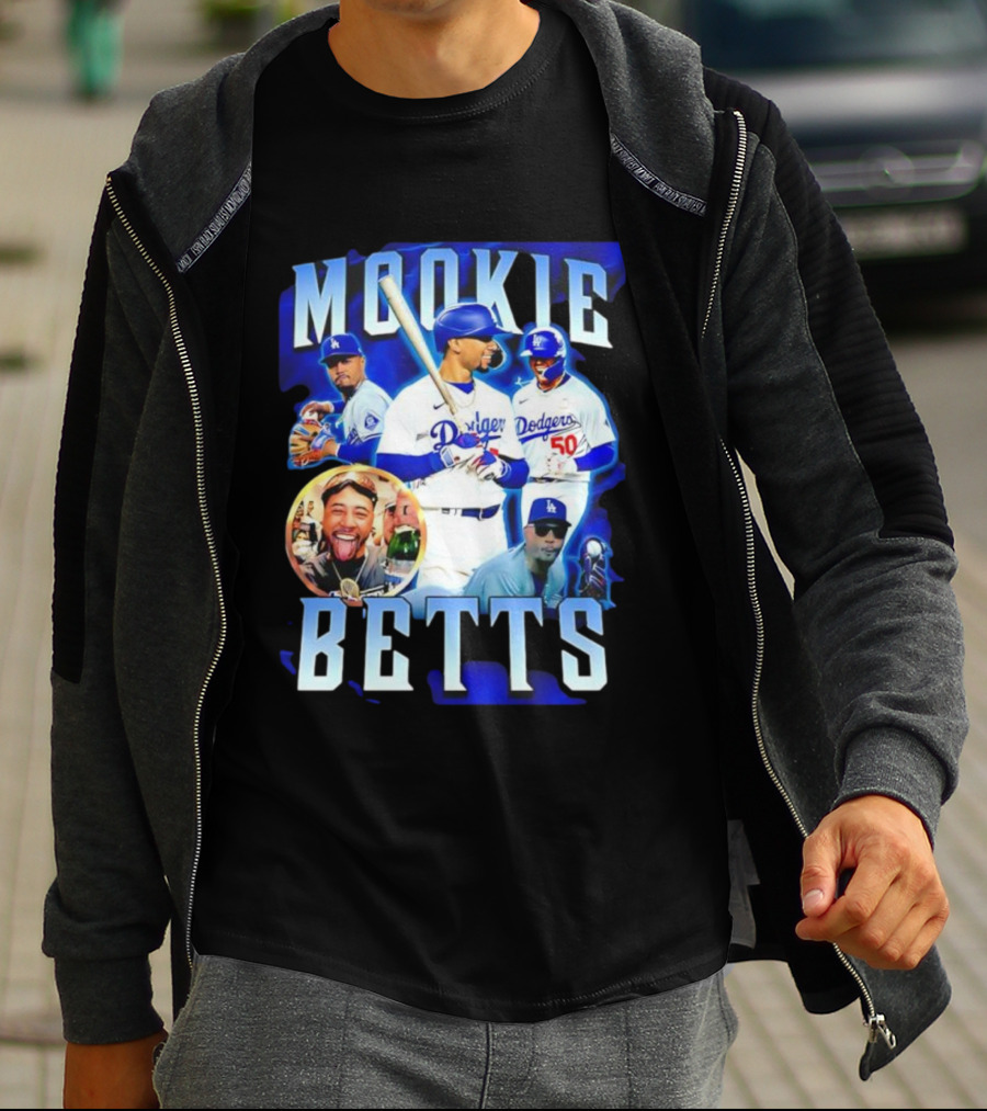 Mookie Betts LA Dodgers Player Collage T-Shirt