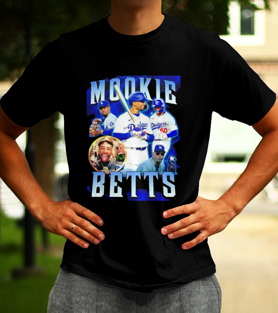 Mookie Betts LA Dodgers Player Collage T-Shirt