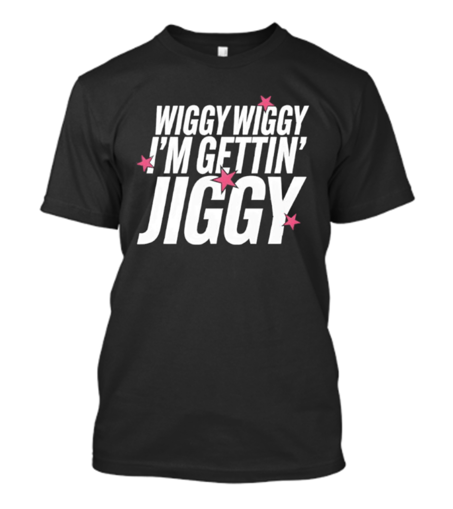 Wiggy Wiggy I'm Gettin' Jiggy Pink Stars T-Shirt