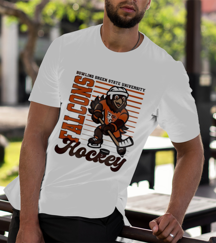 Bowling Green Falcons Freddy Falcon Hockey BG Mascot T-Shirt