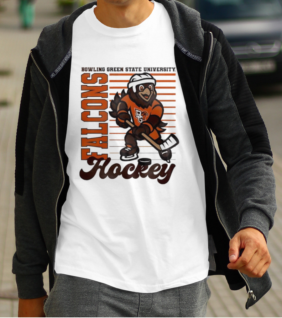 Bowling Green Falcons Freddy Falcon Hockey BG Mascot T-Shirt