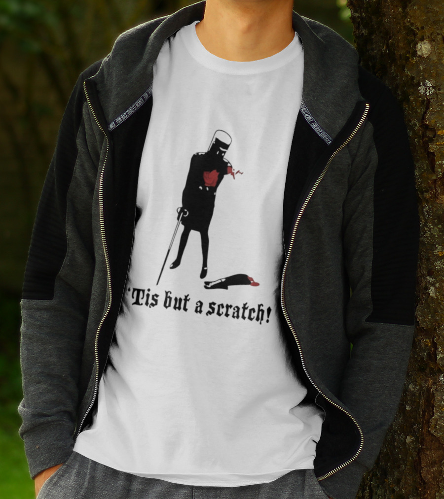 Monty Python Black Knight Tis But A Scratch Classic Quote T-Shirt