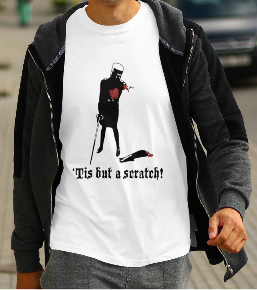 Monty Python Black Knight Tis But A Scratch Classic Quote T-Shirt