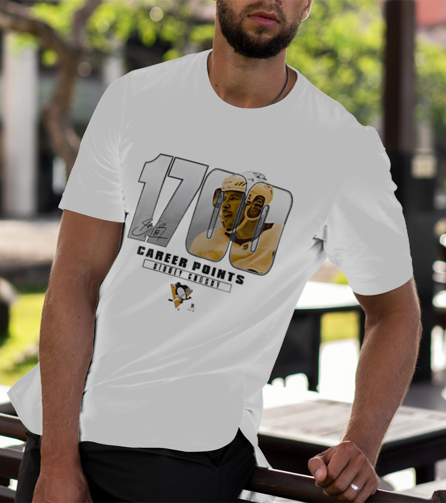 Sidney Crosby 1700 Pittsburgh Penguins Achievement Signature T-Shirt