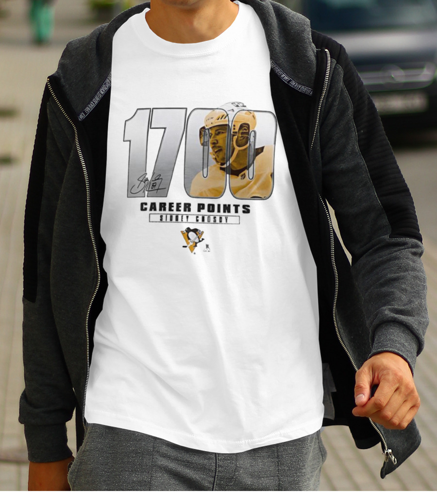 Sidney Crosby 1700 Pittsburgh Penguins Achievement Signature T-Shirt