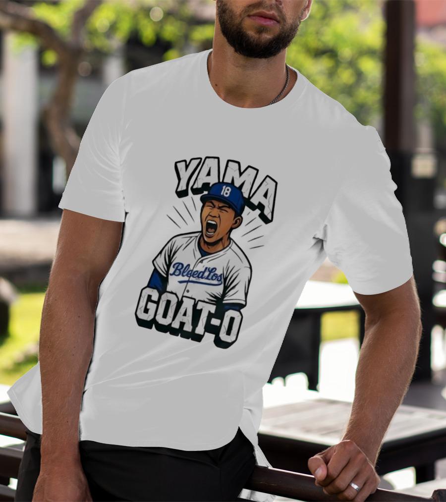 Yama 18 Bleed Los Goat-O Baseball Player T-Shirt