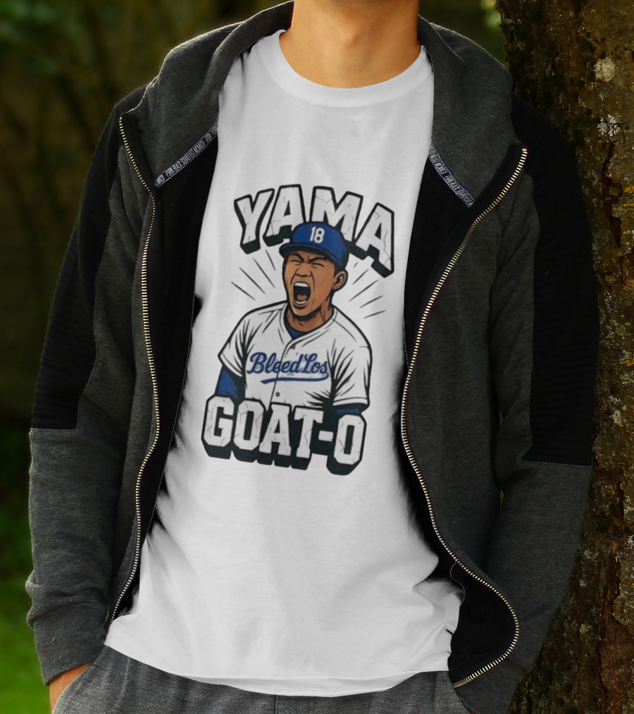 Yama 18 Bleed Los Goat-O Baseball Player T-Shirt