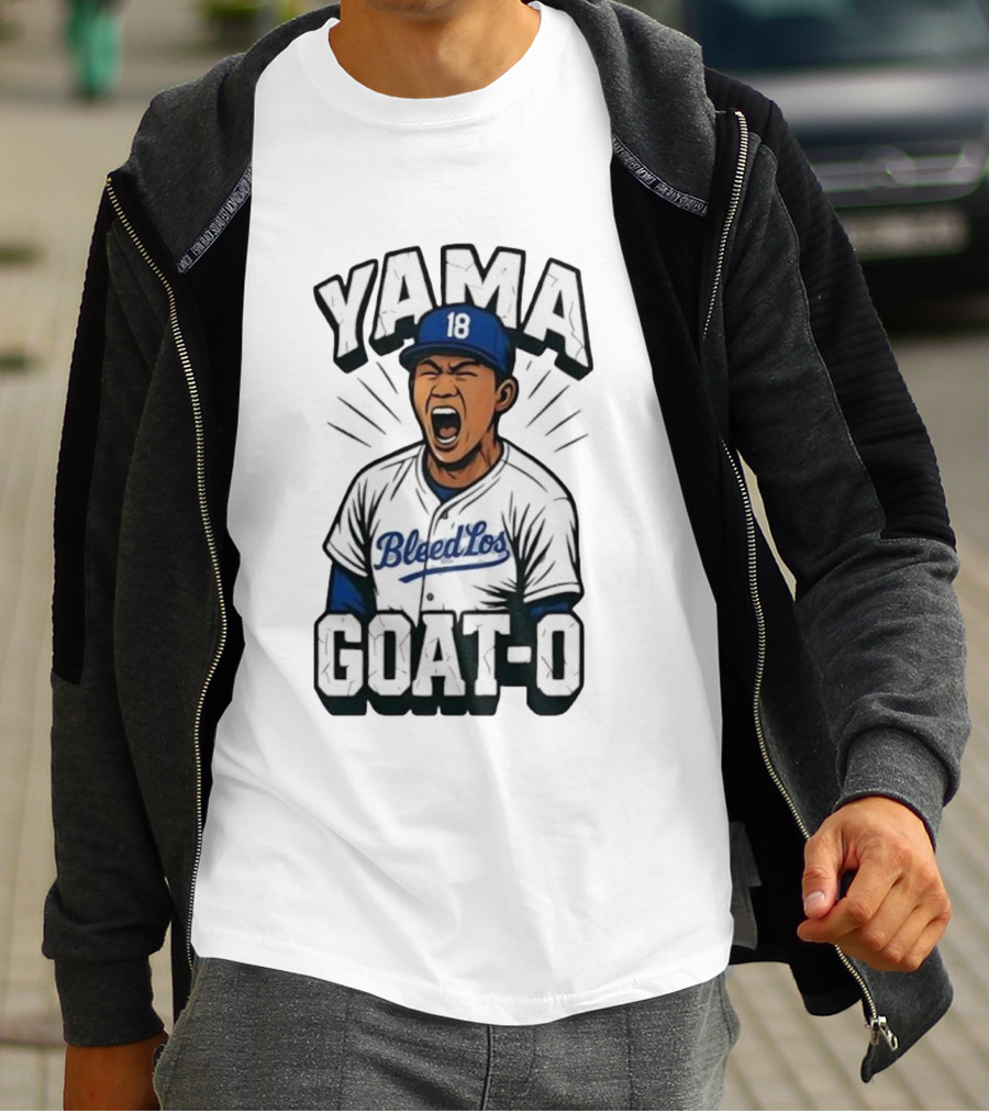 Yama 18 Bleed Los Goat-O Baseball Player T-Shirt
