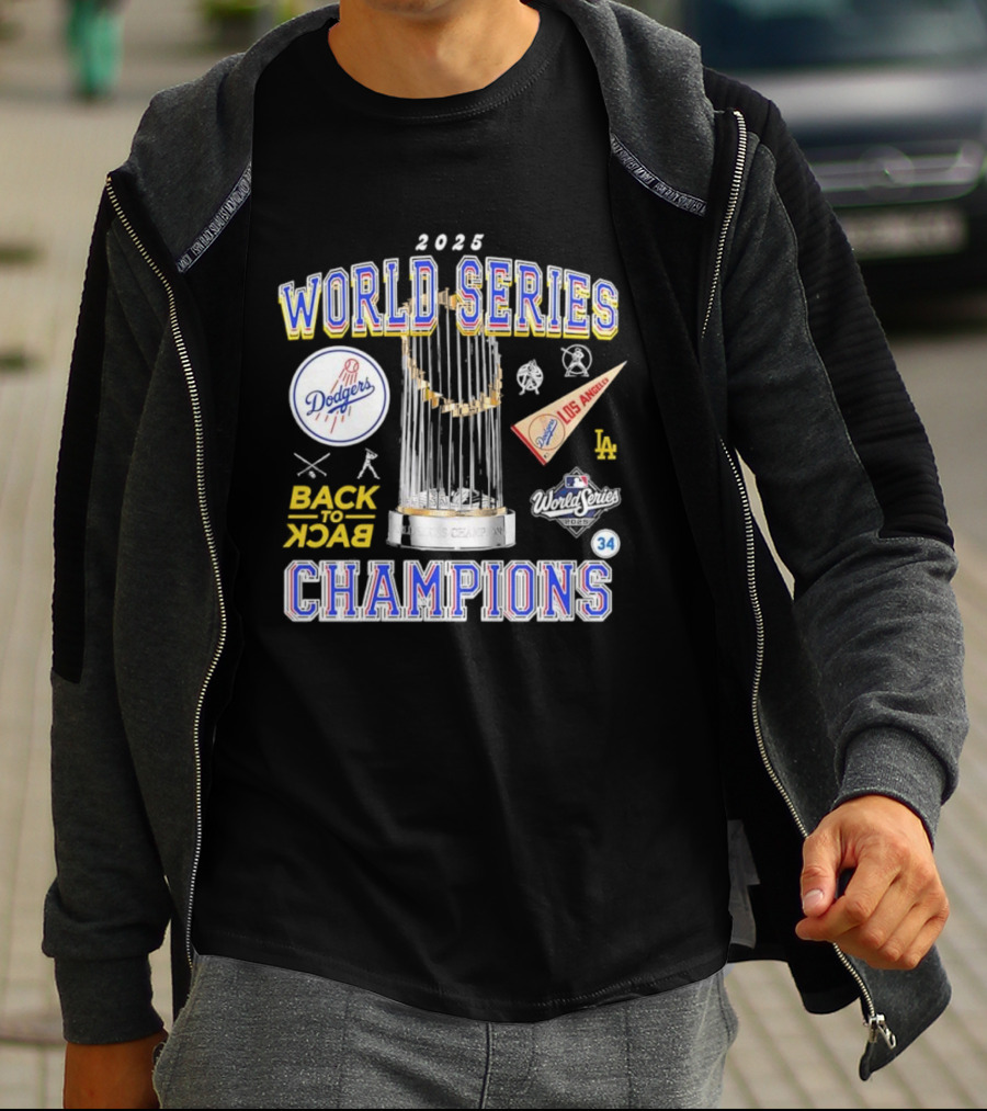 2025 World Series Champions Los Angeles Dodgers Back-to-Back Triumph T-Shirt