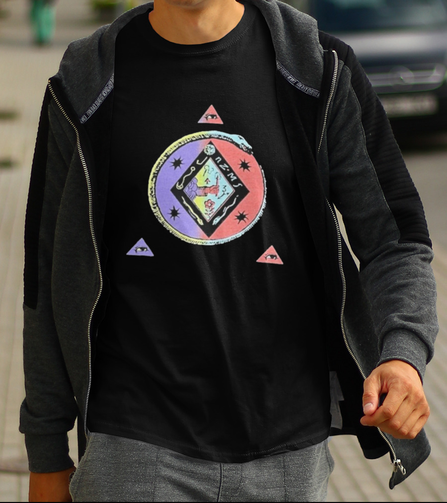 Ancient Symbols Serpent Encircled Eye Triangles Mysterious Insignia T-Shirt