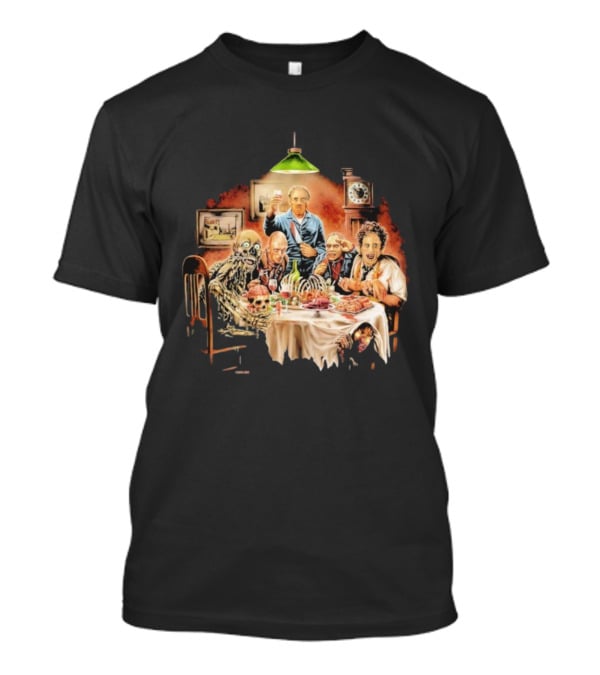 Cannibal Thanksgiving Horror Dinner With Skeletons And Monsters T-Shirt