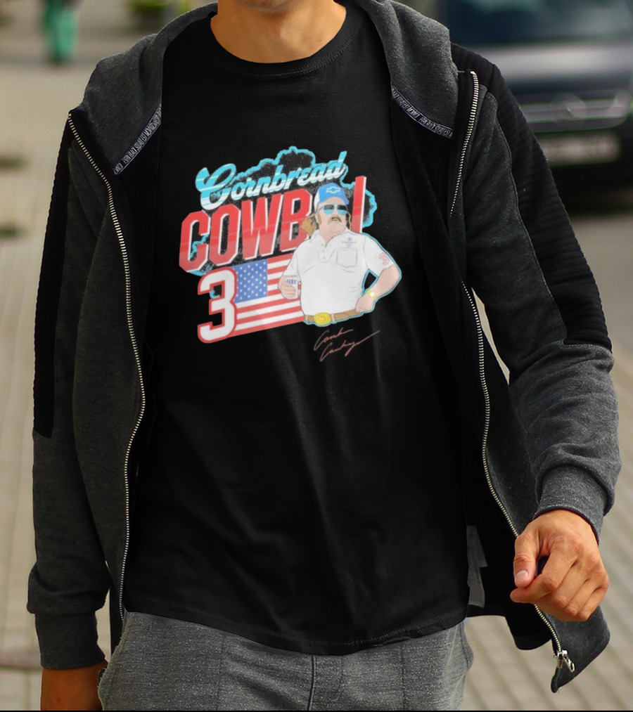 Cornbread Cowboi American Flag 3 Racing Fan T-Shirt