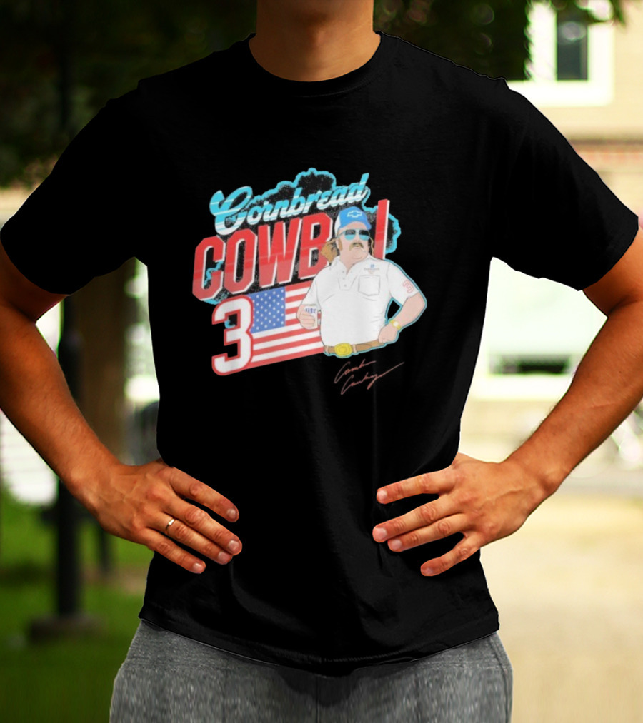 Cornbread Cowboi American Flag 3 Racing Fan T-Shirt
