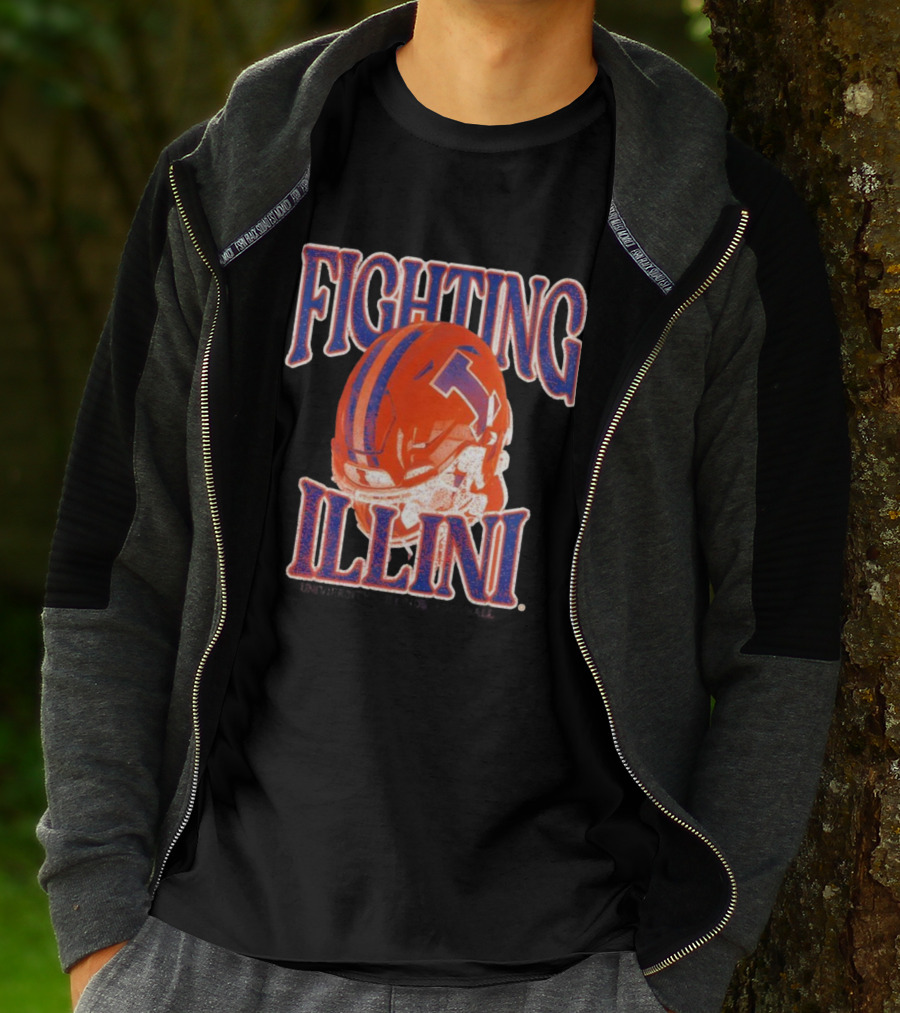 Fighting Illini Football Helmet Classic Design T-Shirt