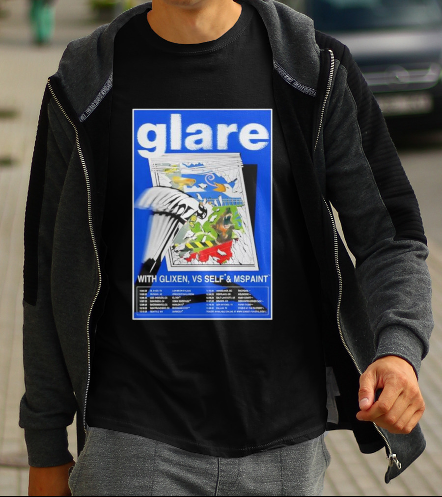 Glare Tour December 2025 With Glixen VS Self MSPAINT Concert Dates T-Shirt