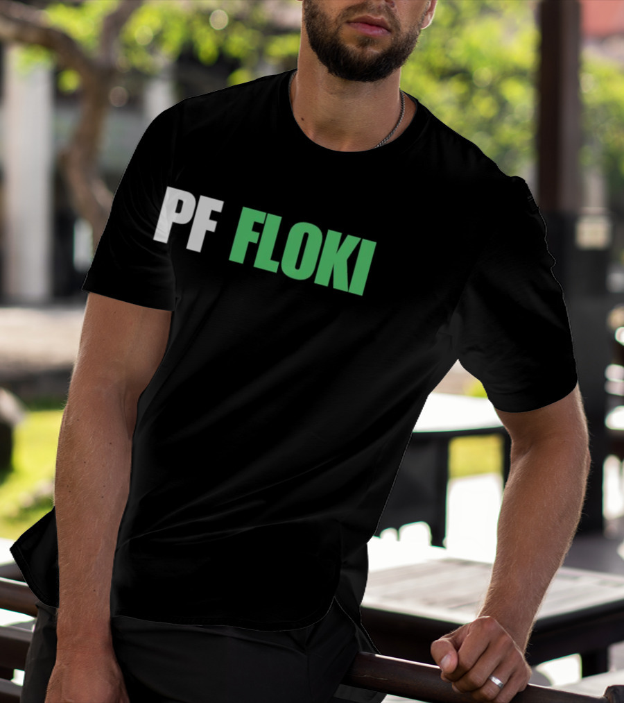 PF Floki Green And White Bold Text T-Shirt