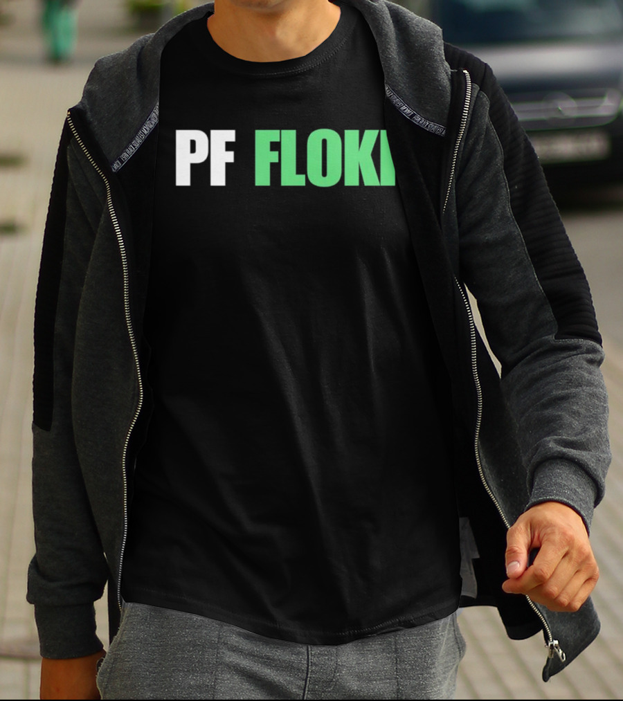 PF Floki Green And White Bold Text T-Shirt