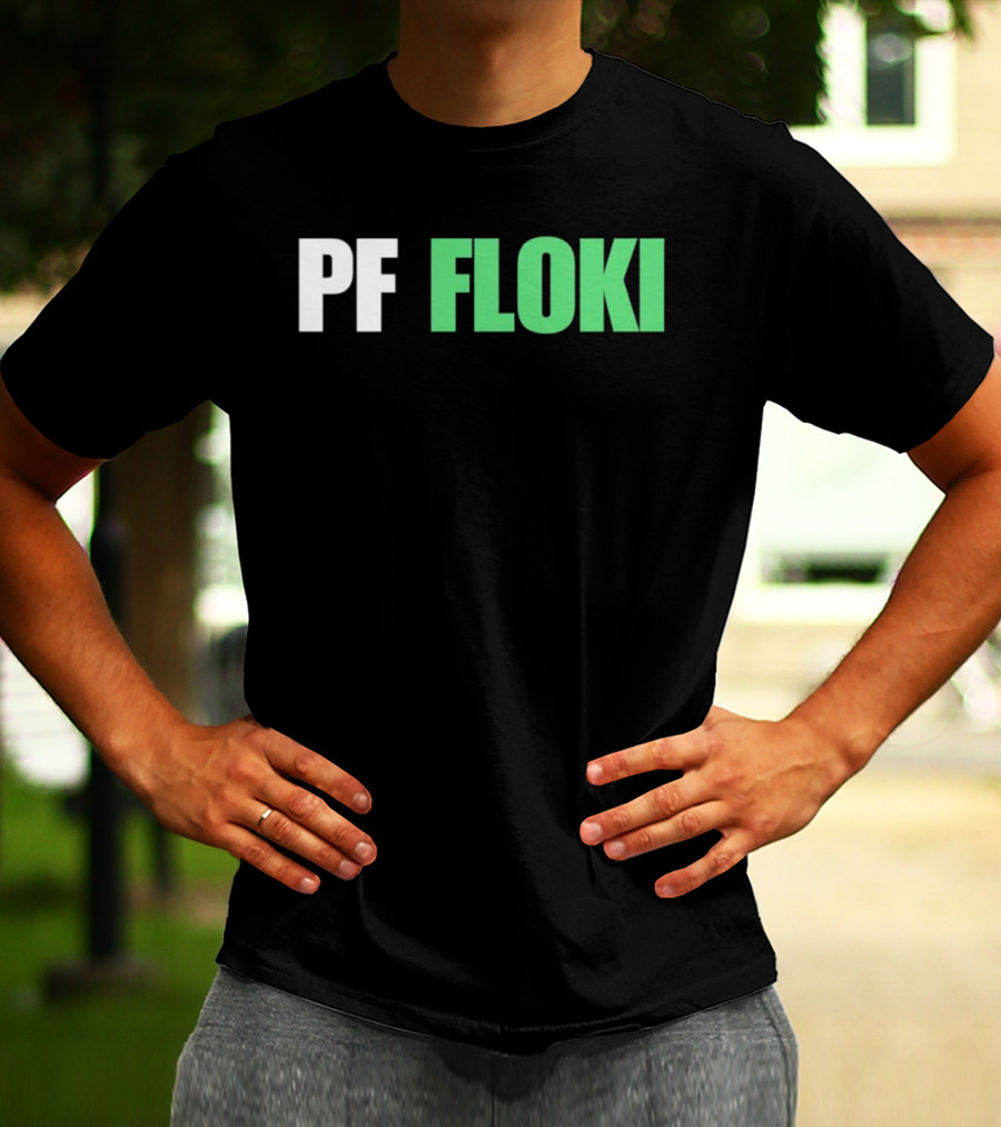 PF Floki Green And White Bold Text T-Shirt