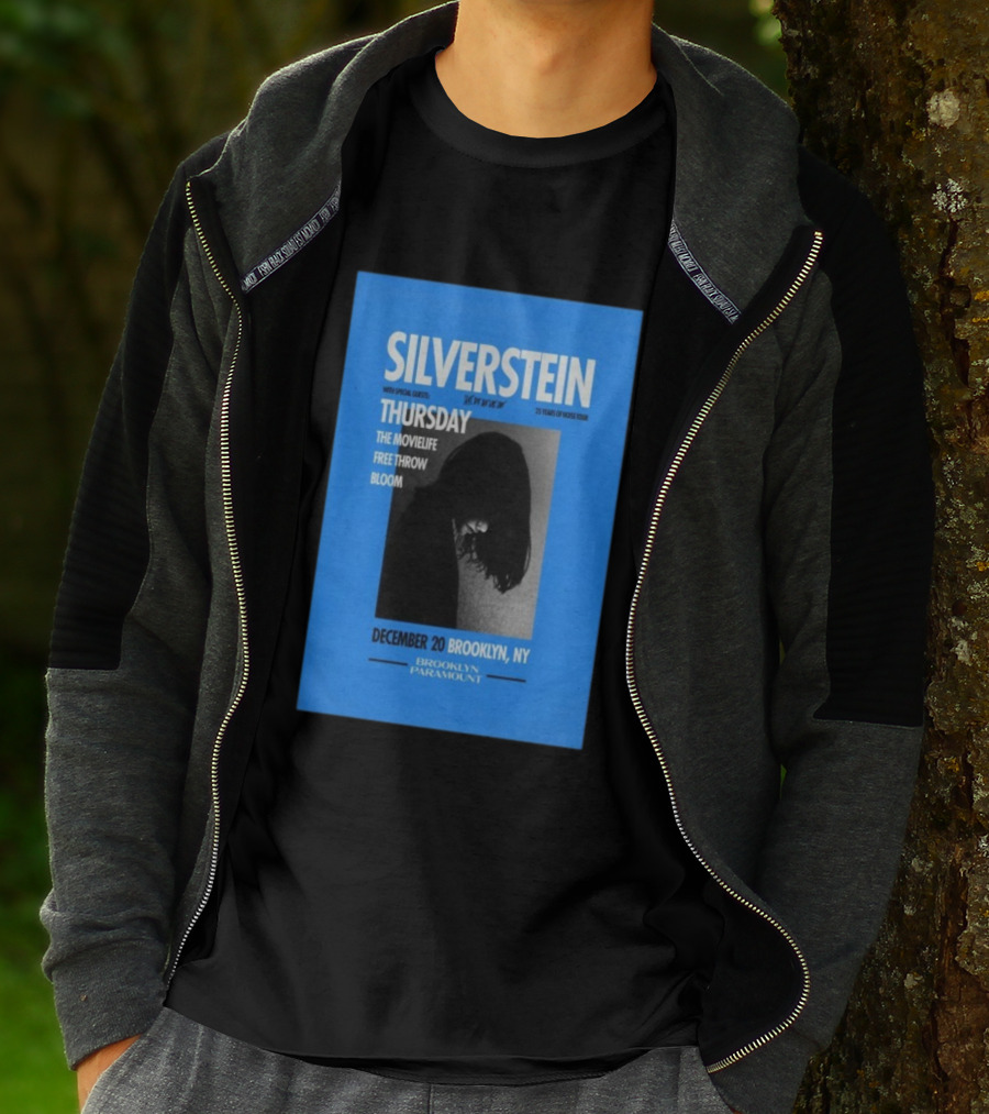 Silverstein 25 Years Of Noise Tour Brooklyn Paramount December 20 Thursday With Special Guests The Movielife Free Throw Bloom T-Shirt