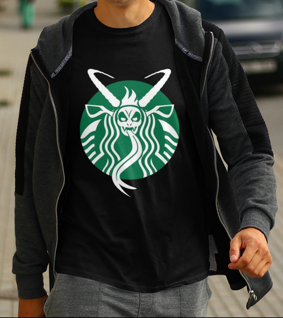 Starbucks Krampuspresso Christmas Coffee Monster Design T-Shirt