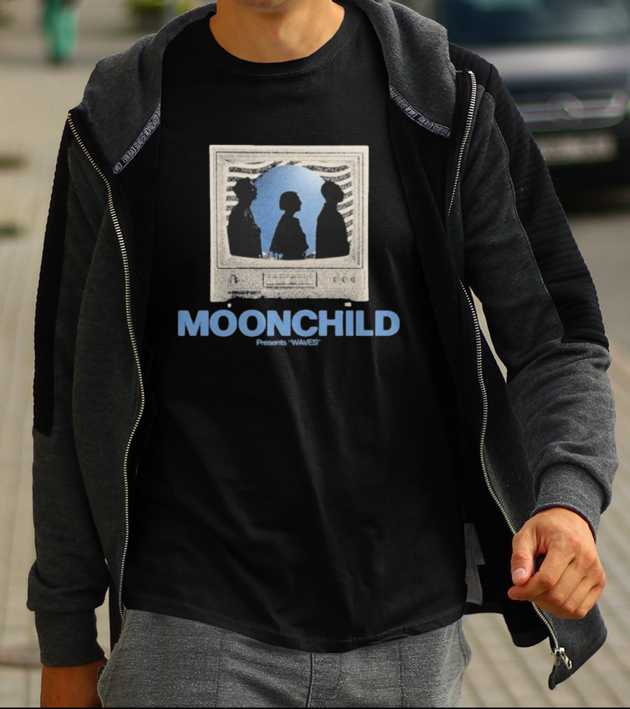 Moonchild Album Retro Silhouette TV Wave Pattern T-Shirt