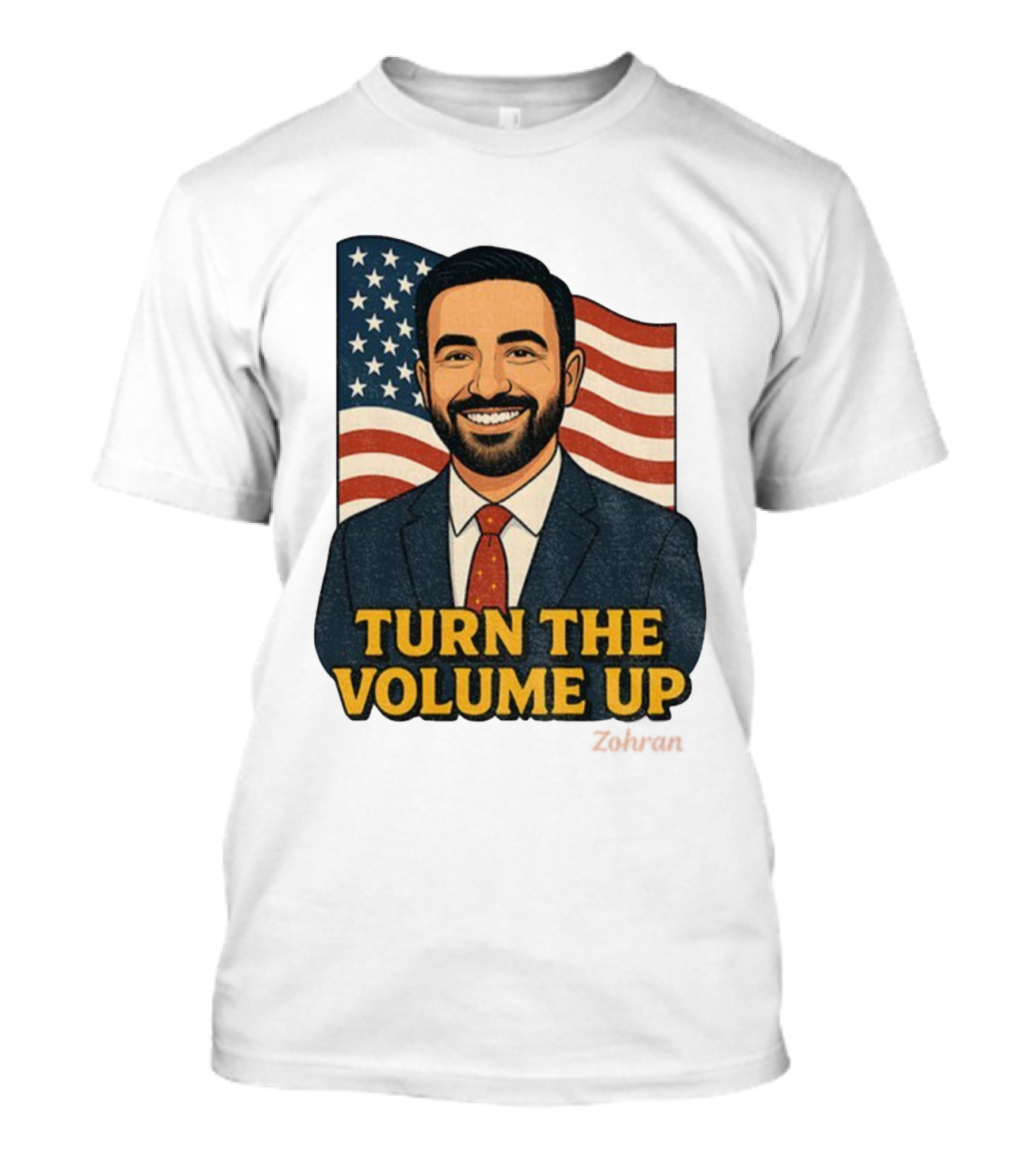 Zohran Mamdani Turn The Volume Up 2026 NYC American Flag T-Shirt