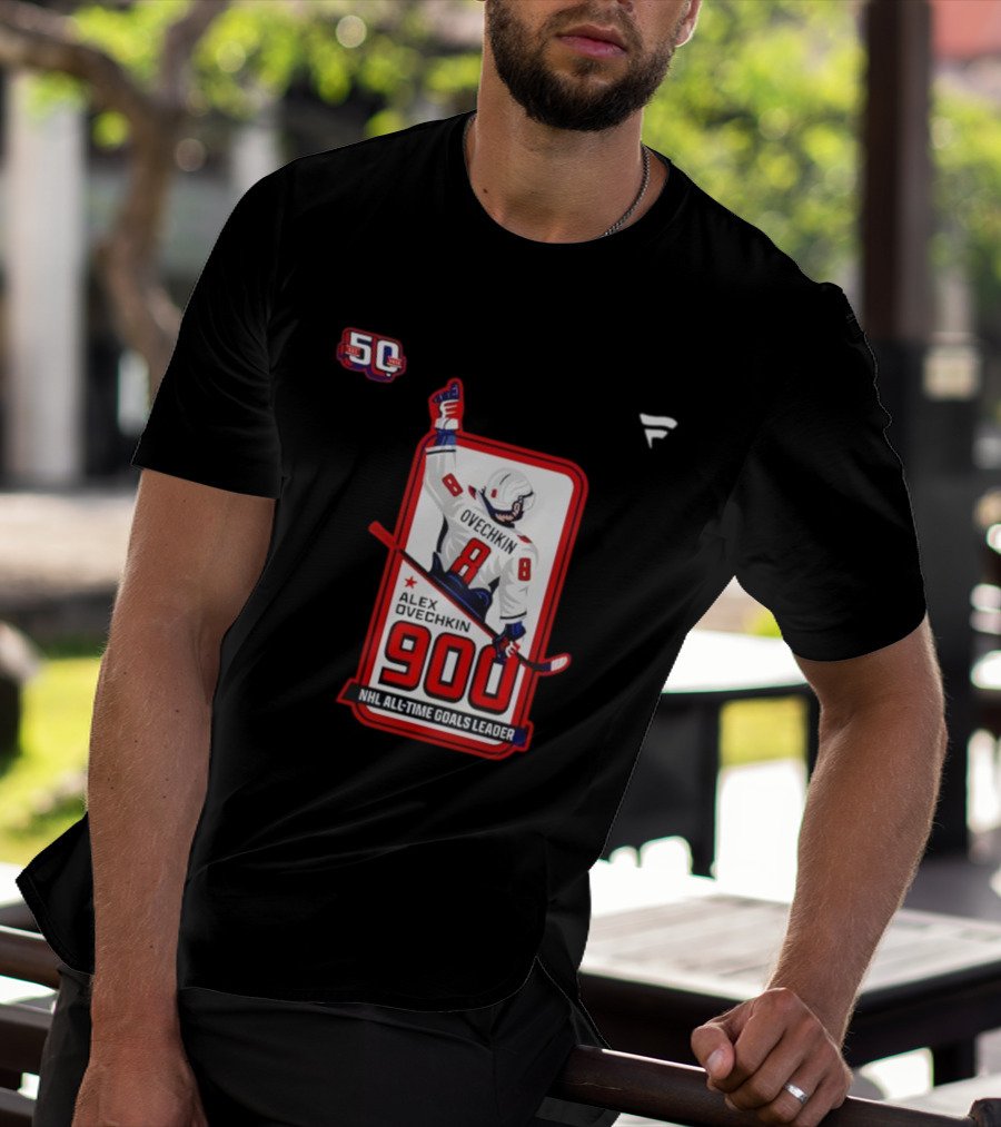 Alex Ovechkin NHL All-Time Goals Leader 900 Goals 50th Anniversary 2025 T-Shirt