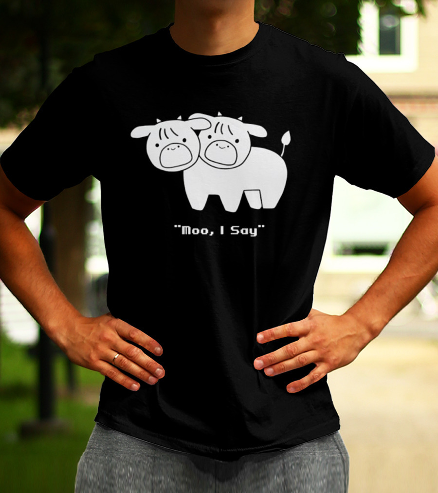 Cows Moo I Say Cute Double Cow Twins T-Shirt