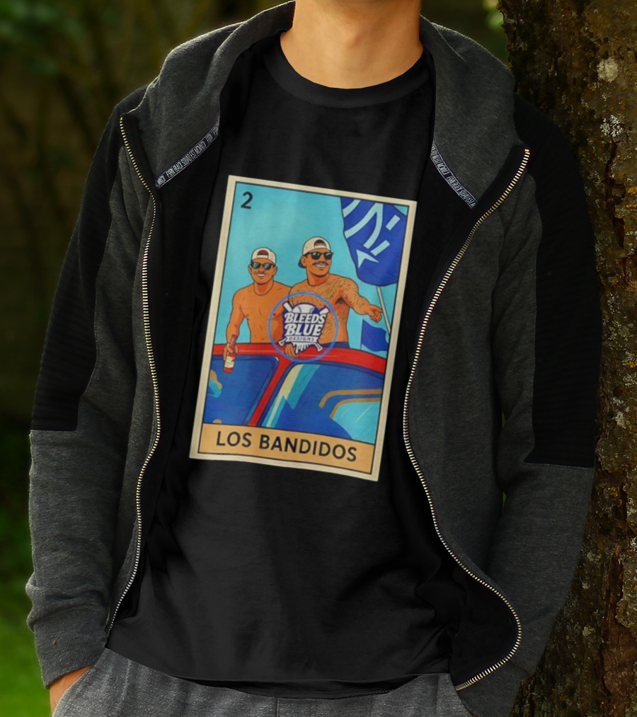 Dodgers Los Bandidos Loteria Card Bleeds Blue Designs T-Shirt